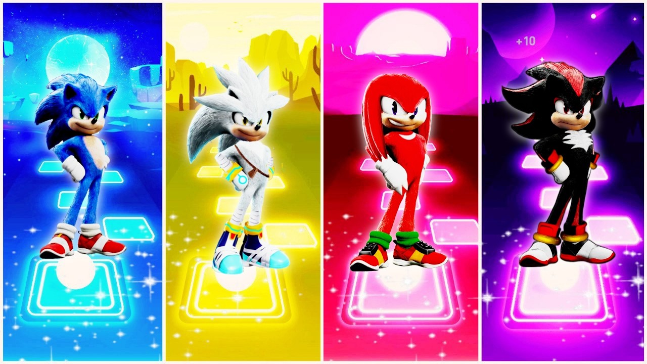 Sonic the Hedgehog 🆚 Silver the Hedgehog 🆚 Knuckles 🆚 Shadow the Hedgehog | Tiles Hop EDM Rush