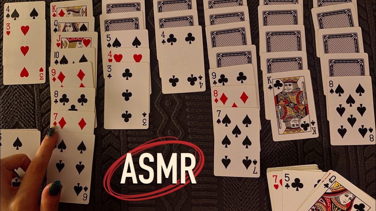😴 ASMR Card Game Solitaire &spades;️ | Relaxing Clicky Whispers & Soft Shuffling Sounds
