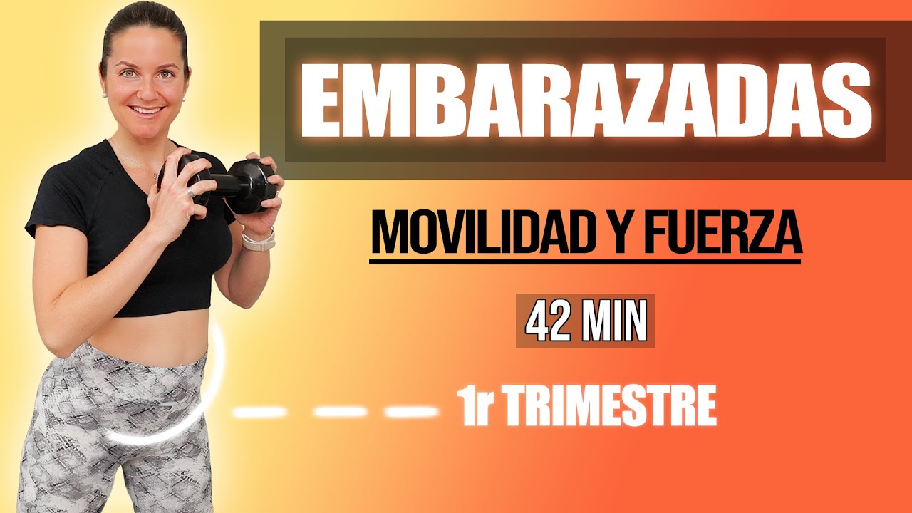 Rutina FUERZA 🏋️&zwj;♀️ Y MOVILIDAD para Embarazadas 🤰  | 1er y 2o Timestre | 42 minutos