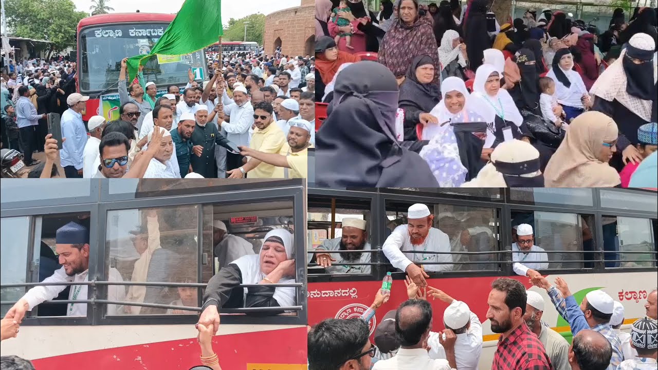 BIDAR SE 176 AZMEEN E HAJJ 2025 KA KAFILA HAJJ HOUSE HYDERABAD KE LIYE RAWANA