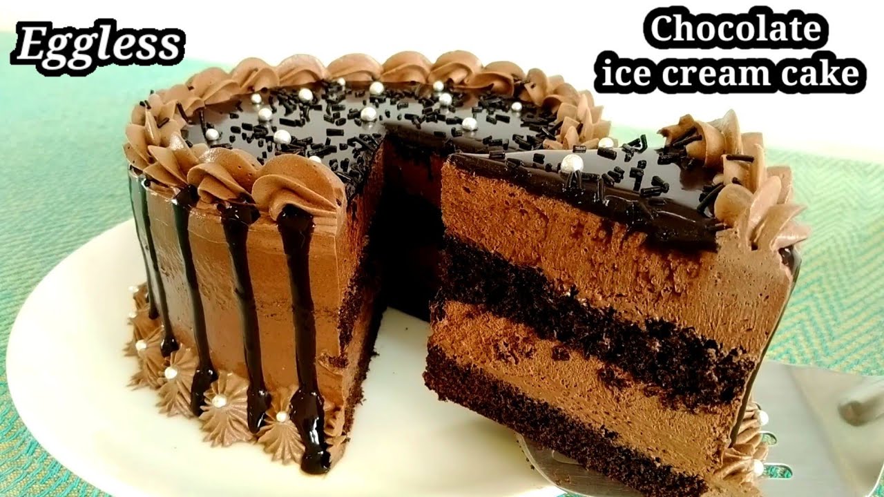eggless Chocolate ice cream cake | Homemade Ice cream cake | Soft Chocolate cake | Chocolate Cake