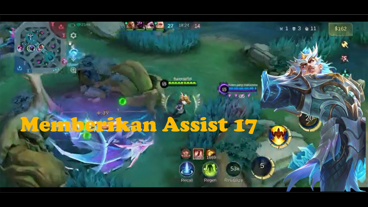 KING Gatotkaca MVP game mobile legends skin tide preserver memberikan assist 17 kill 7