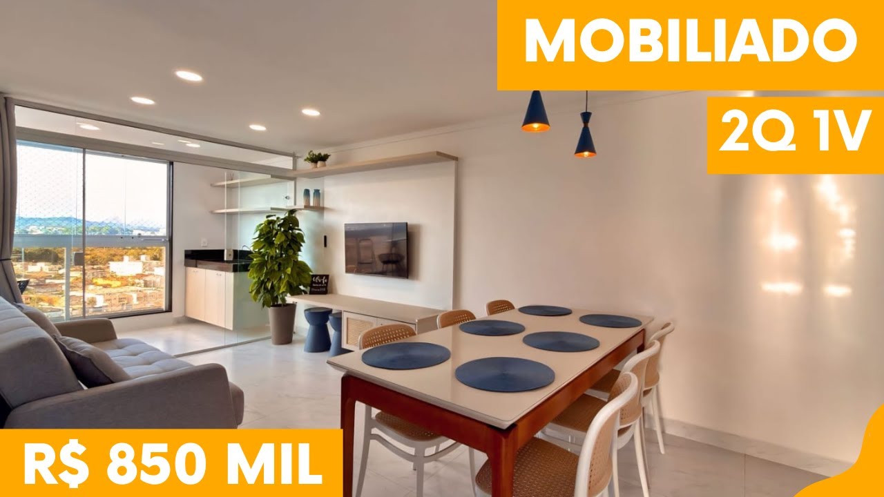 R$ 850 mil! Apartamento decorado em prédio recém entregue. Área de lazer na cobertura 