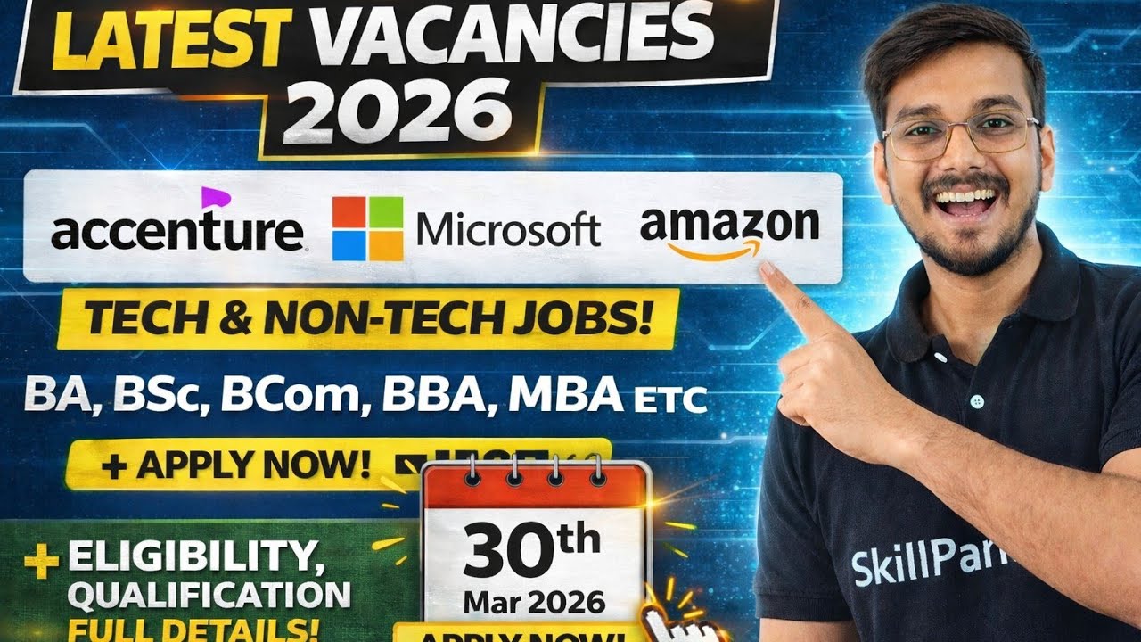 Amazon, Accenture, Microsoft & More | Top MNC Jobs 2026 🔥 Freshers Hiring | Apply NowB.Tech