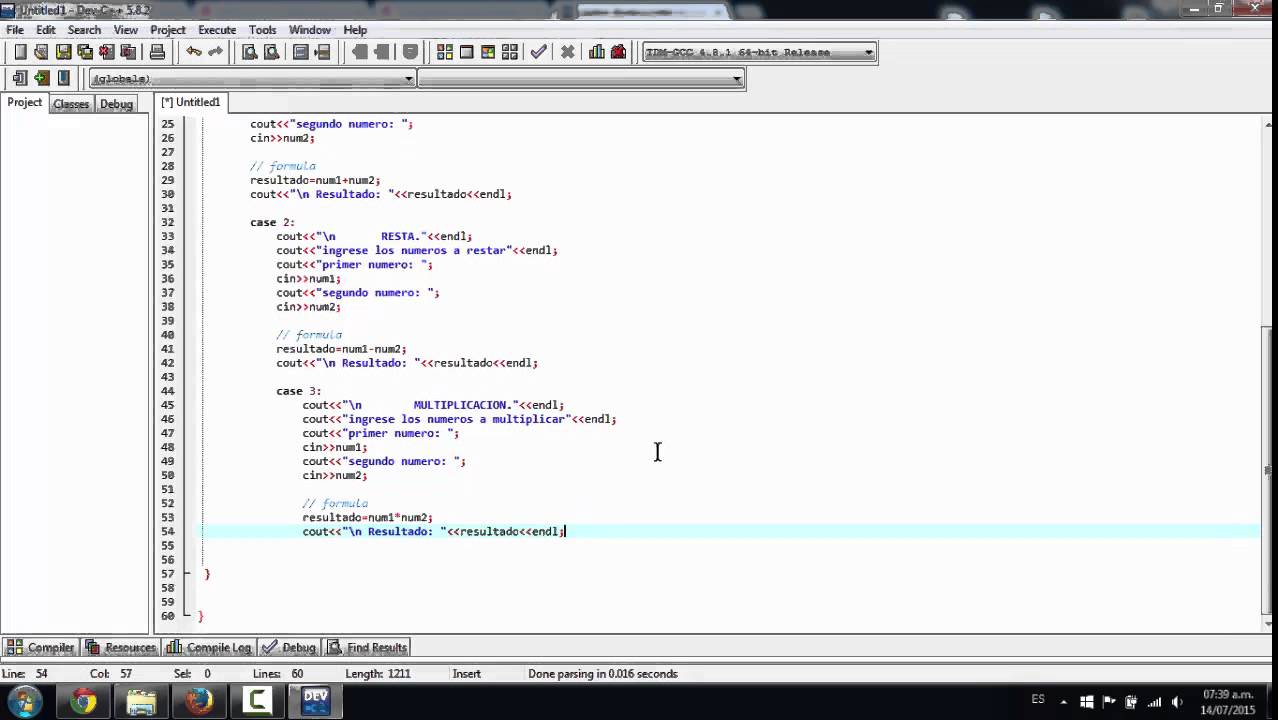 calculadora switch en c++