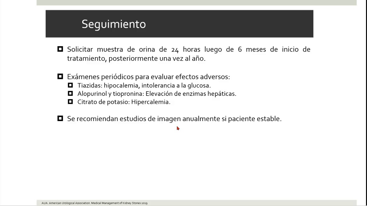 Litiasis urinaria (gu&iacute;as EUA y AUA)