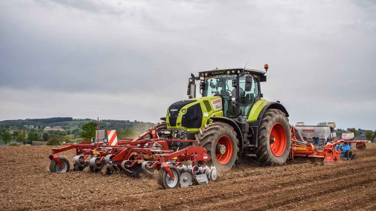 Semis de mais 2019 I CUMA La Travailleuse I CLAAS AXION 830 Combin&eacute; 4m50