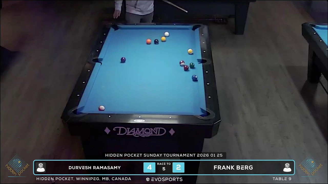 DURVESH RAMASAMY vs FRANK BERG - HIDDEN POCKET - TABLE 9 | EvoSports