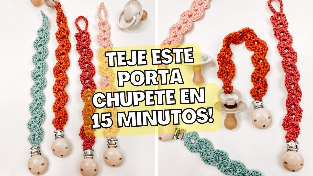 Teje un porta chupete a CROCHET en solo 15 MINUTOS! | Tutorial paso a paso | Danii's Ways