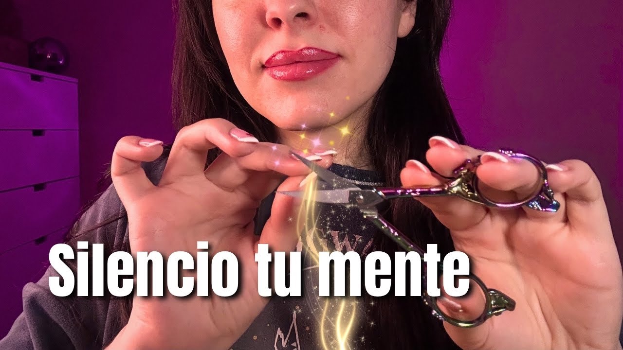 ASMR saco tus malos pensamientos para calmar tu mente✨con tijeras y brushing
