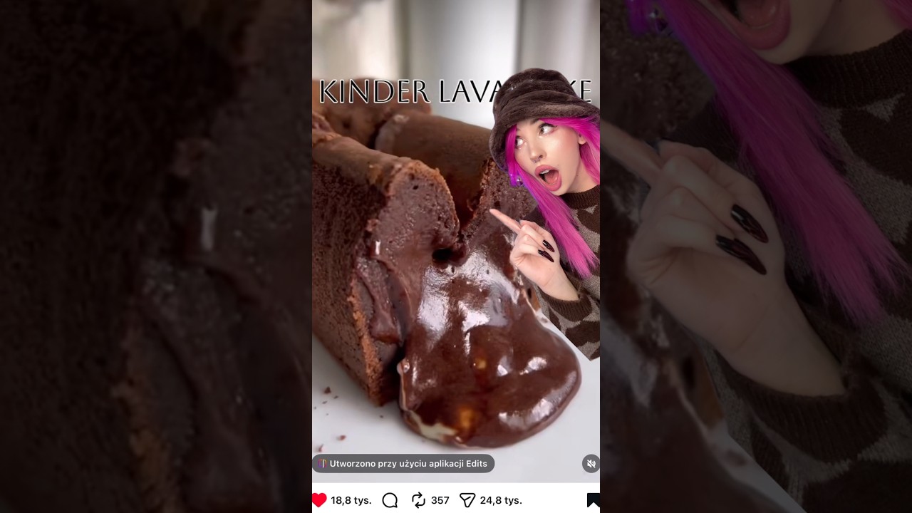 Odtwarzam viralowe ciasto KINDERKOWE! 🤯🥵🍫 #lavacake #przepisy #ciastoczekoladowe #testujemy