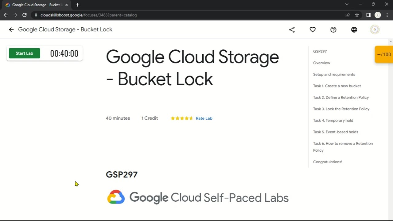 Google Cloud Storage - Bucket Lock | GSP297 | Solution