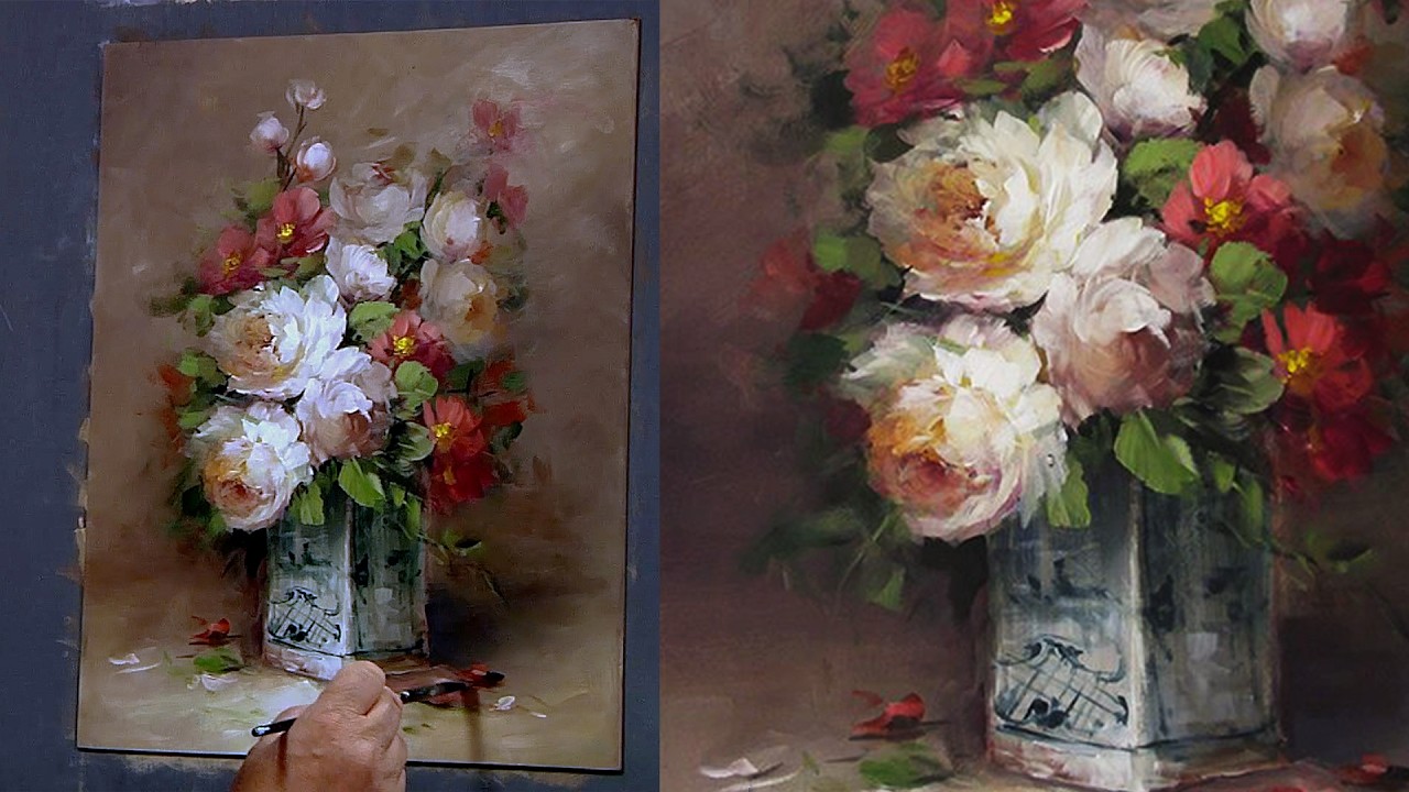 Painting Cauchois Vase of Flowers ReMastered