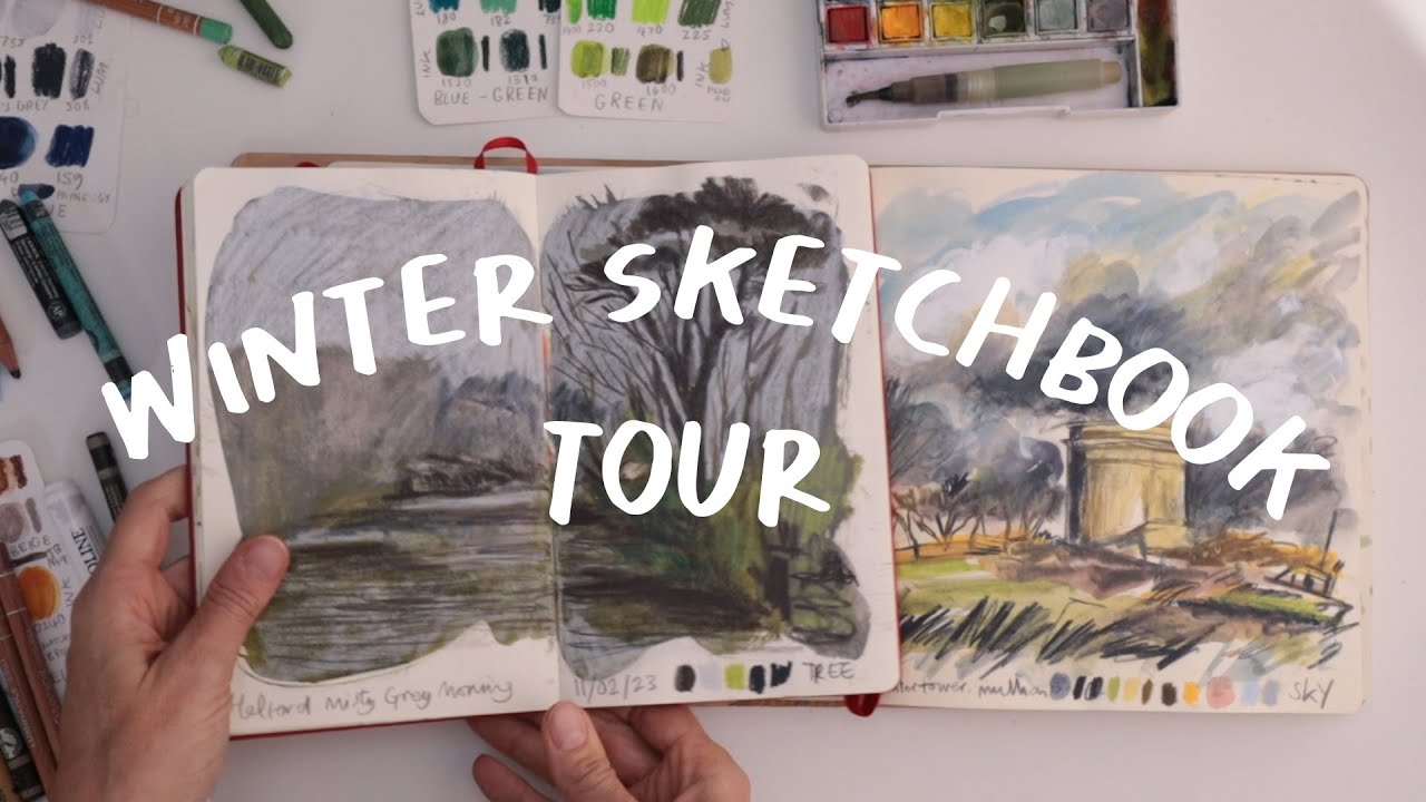 WINTER Sketchbook Tour & How I stayed motivated to sketch during the winter months!
