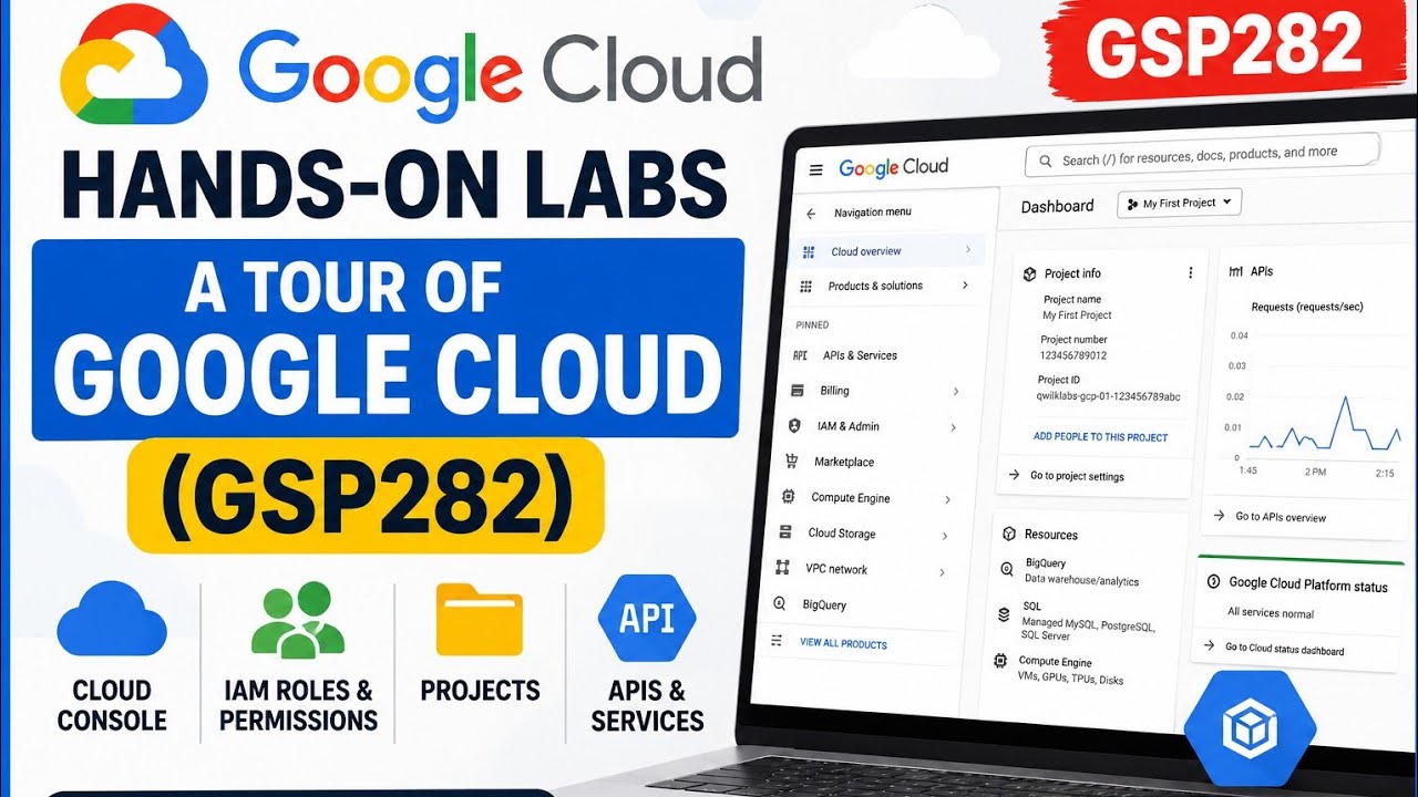 Google Cloud Hands-on Labs Tutorial | A Tour of Google Cloud (GSP282) | Beginner Guide