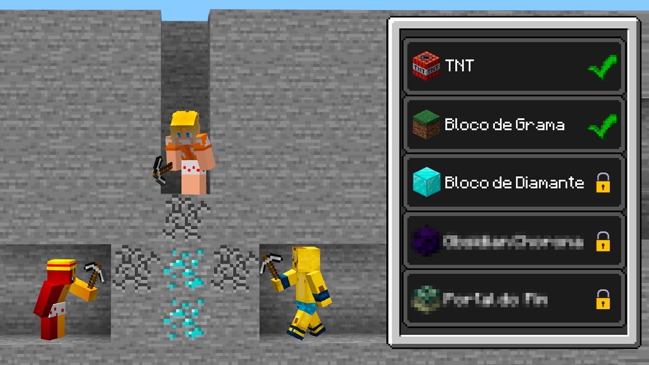 PRIMEIRO A ENCONTRAR O BLOCO VENCE NO MINECRAFT