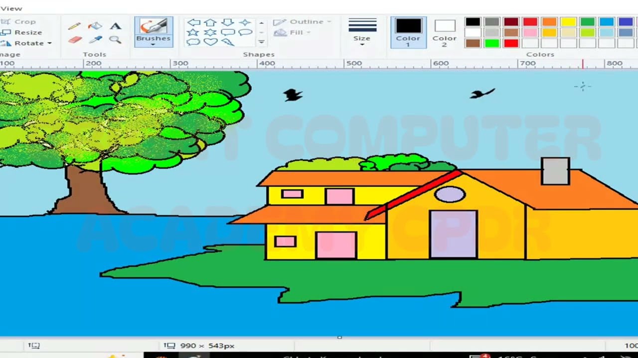 Ms paint Drawing , Ms paint me ghar kaise banaye #viral #mspaintdrawings #explore #mspaint 