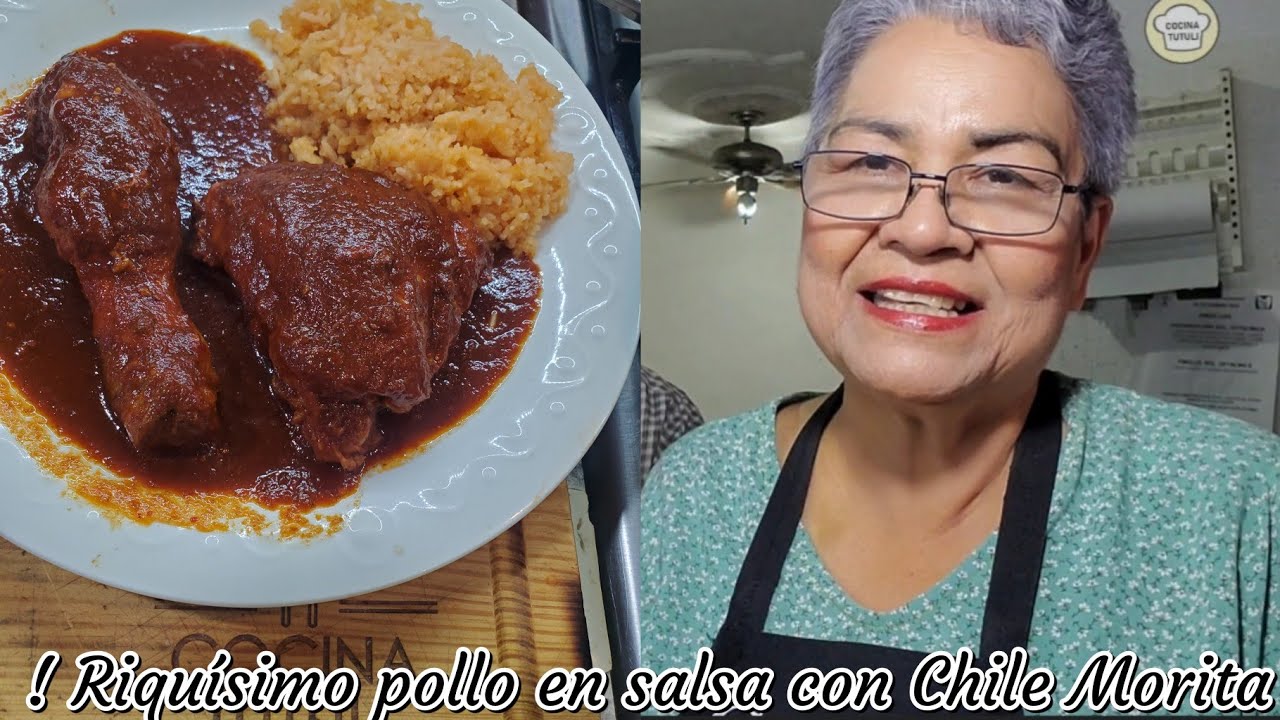 ! Riquísimo pollo en salsa con chile morita ! Y arroz rojo 😋👌🍗🌶🍅| Cocina Tutuli 