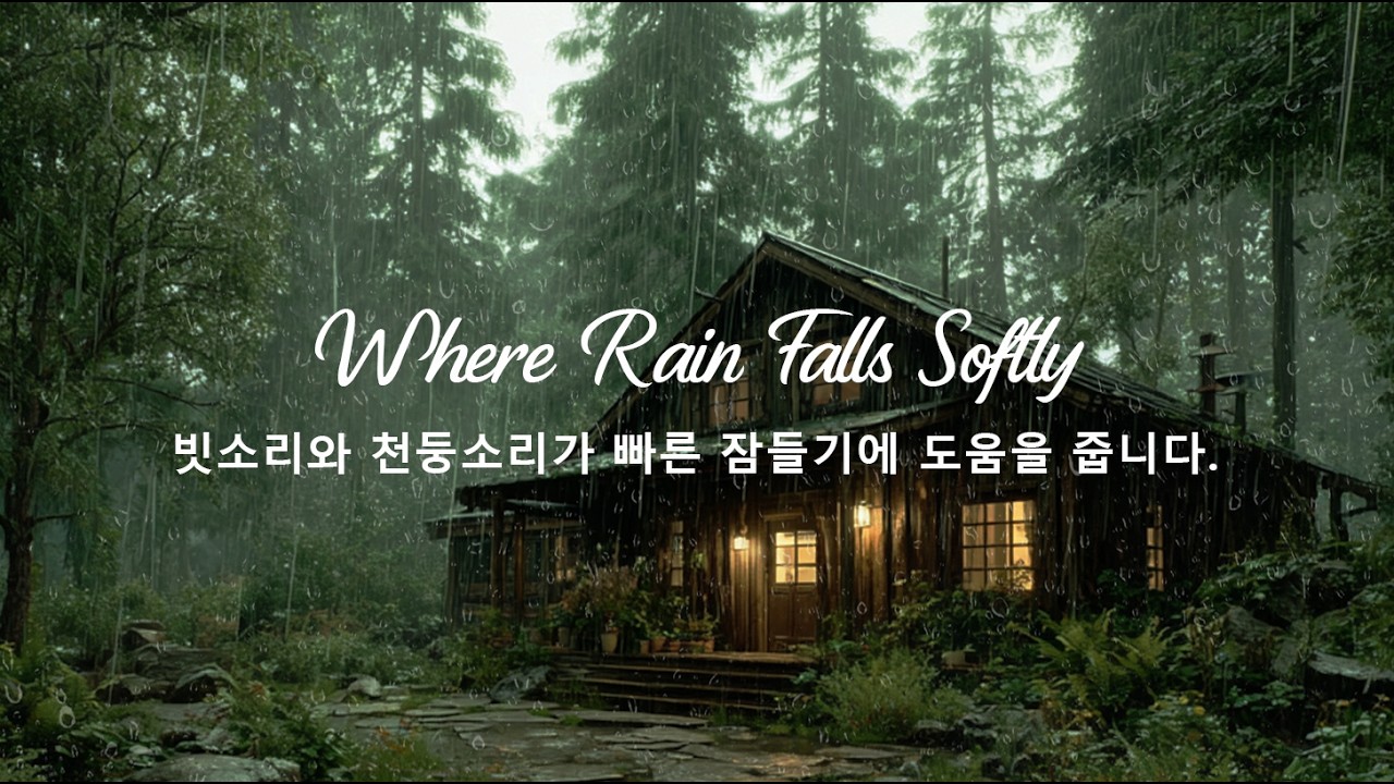 지붕에 떨어지는 빗소리로 5분 안에 잠들기 | 수면, 치유, ASMR을 위한 빗소리