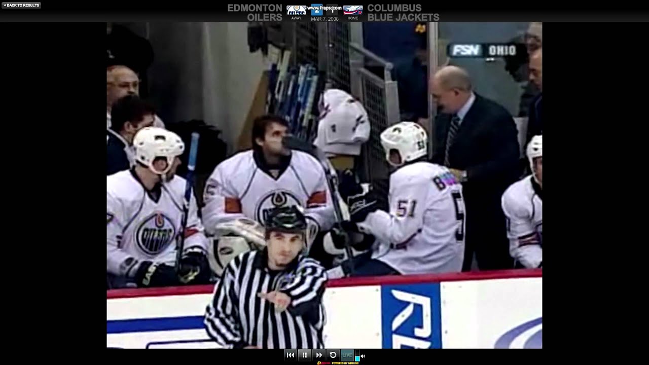 Dwayne Roloson With A Great Glove Save... From The Bench
