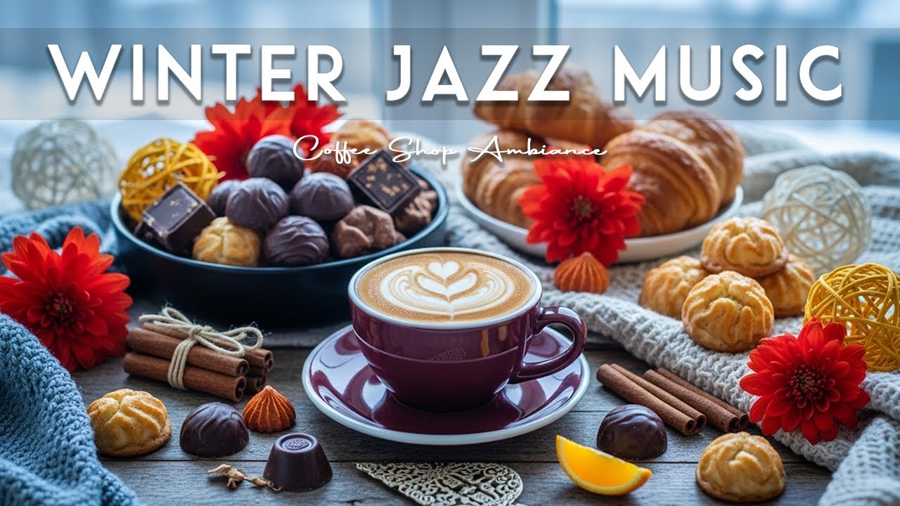Winter Jazz Music ❄ Coffee Shop Ambiance | Smooth Bossa Nova Instrumental for Happy Mood