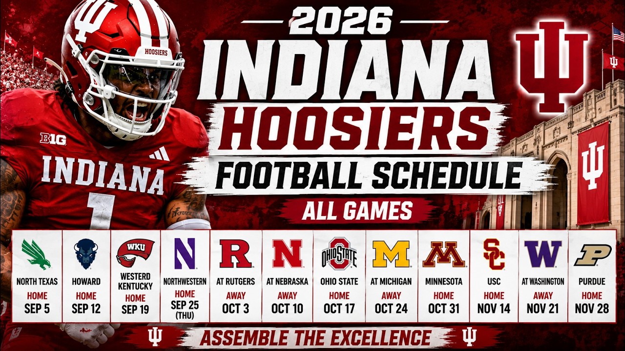 2026 Indiana Hoosiers Football Team Schedule