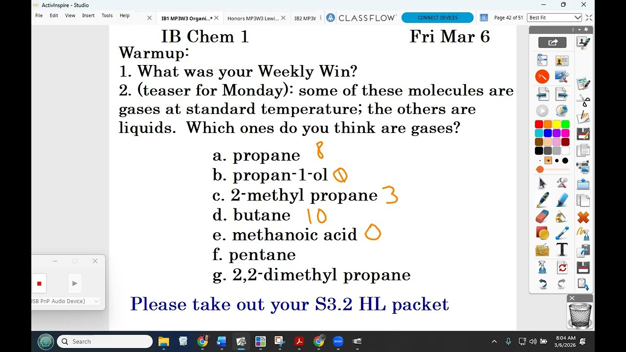 S3.2 organic nomenclature 3/6 stereoisomers