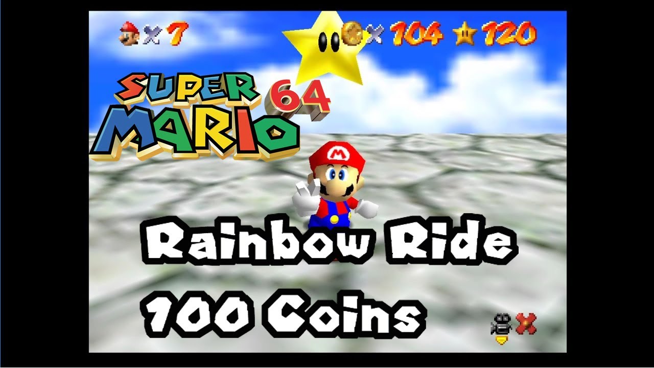Super Mario 64 - Rainbow Ride 100 Coins Walkthrough