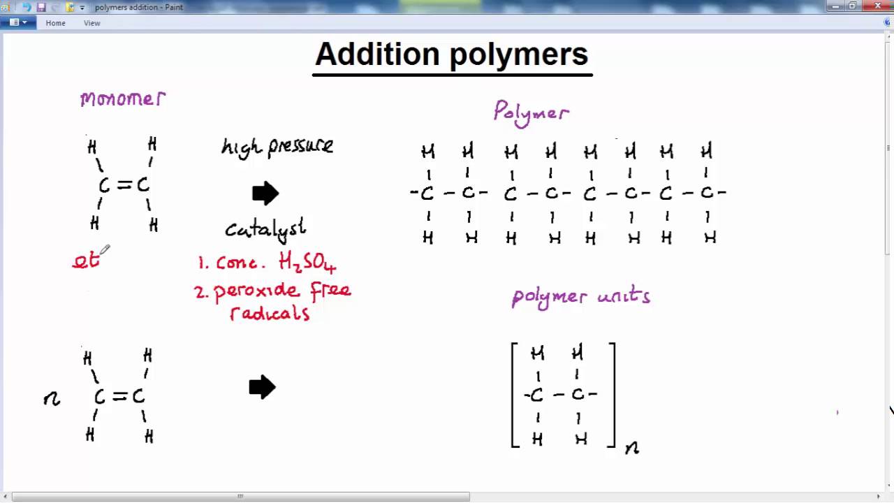 GCSE CHEMISTRY - ORGANIC CHEMISTRY -  LESSON 23 -  polymers addition