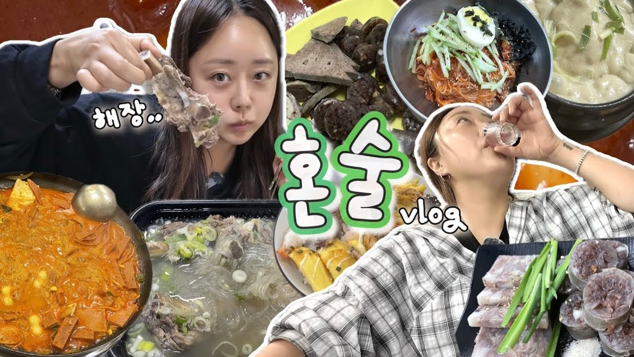[먹방vlog] 열심히 일한자 열심히 먹어라🔥 혼밥하고 혼술하고 맛집도 찾는 브이로그 (엽떡,순대국,호수삼계탕,갈비탕,쿠우쿠우,비빔국수,한식뷔페,떡볶이,순대,부대찌개)