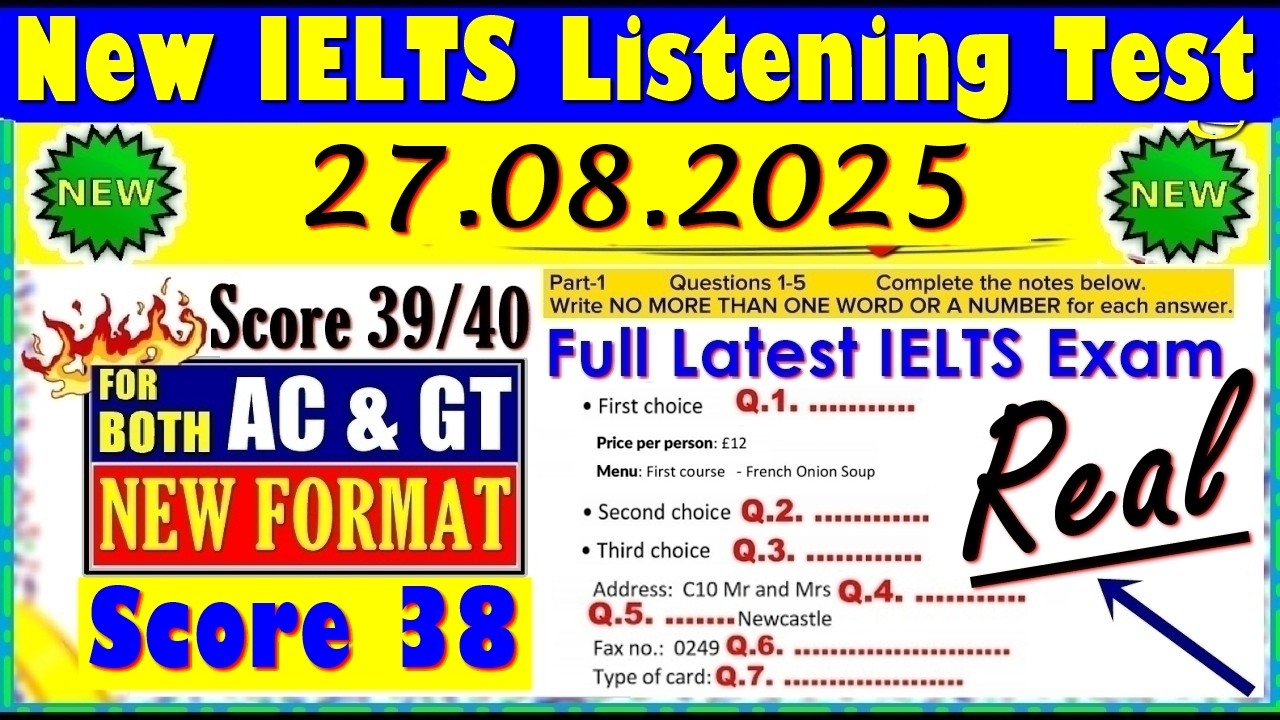 IELTS LISTENING PRACTICE TEST 2025 WITH ANSWERS | 27.08.2025