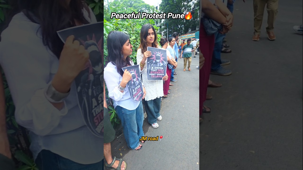 Peaceful protest jm road pune support sonam wangchuk against curropt education system maharashtra