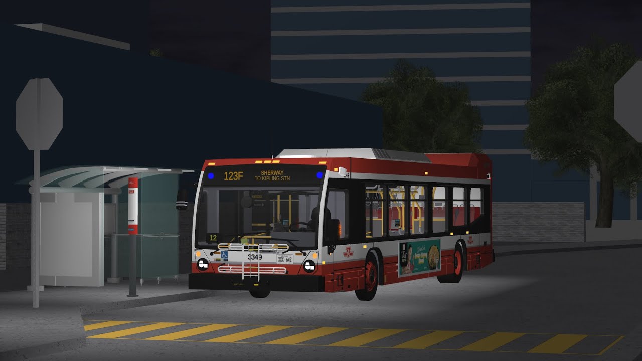 (Roblox) TTC 2018 Nova bus LFS Diesel 3349 - 123 Sherway 