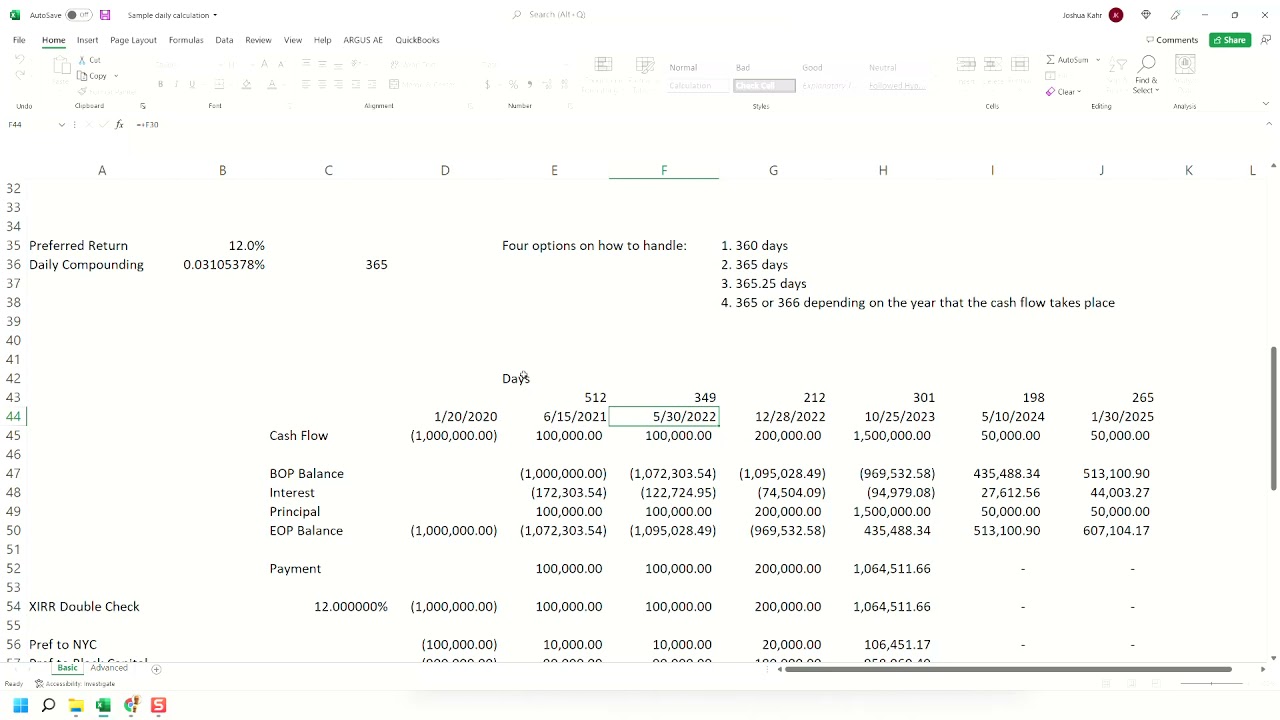 Daily Calculations of a Preferred Return for Private Equity