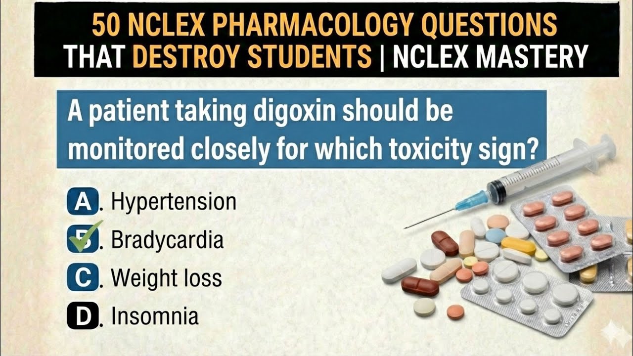 50 вопросов по фармакологии для экзамена NCLEX, которые губят студентов #2026 #образование #учеба...