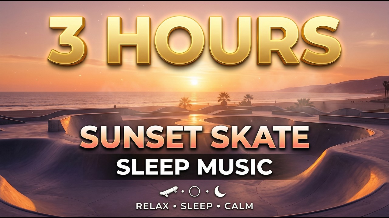 3 Hours Sunset Skate Lofi 🛹 Relaxing Music for Stress Relief & Night Calm | Can’t Sleep? 🌙