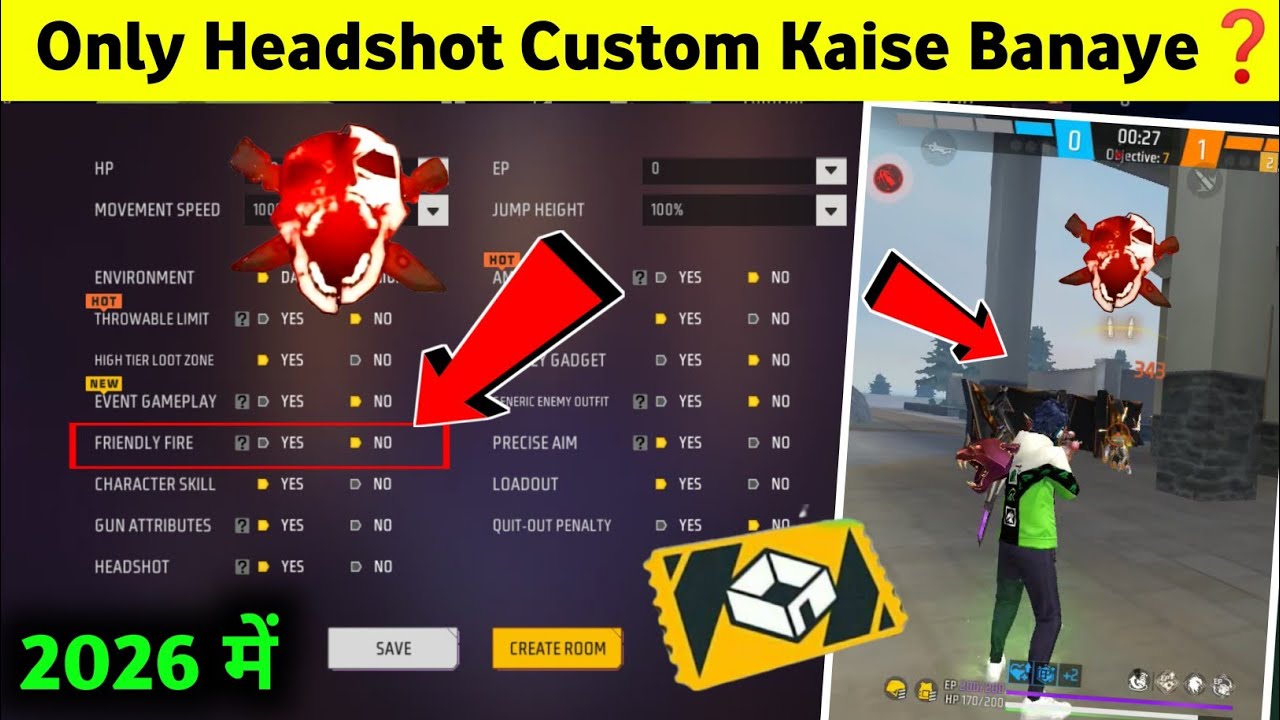 Headshot Custom Kaise Banaen | How To Create Only Headshot Custom | FF Me Custom Kaise Banate Hain
