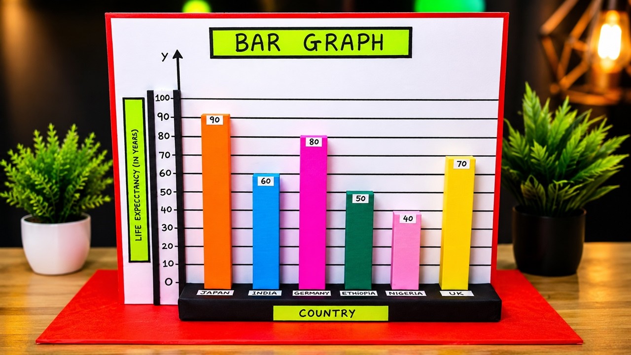 bar graph model 3d for science exhibition - diy using cardboard | craftpiller  | still model