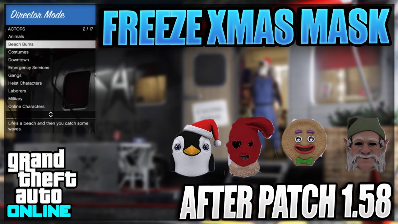 GTA 5 ONLINE SOLO FREEZE CHRISTMAS MASK! GTA 5 WORKING DIRECTOR MODE GLITCH 1.58! (XBOX ONE/PS4)