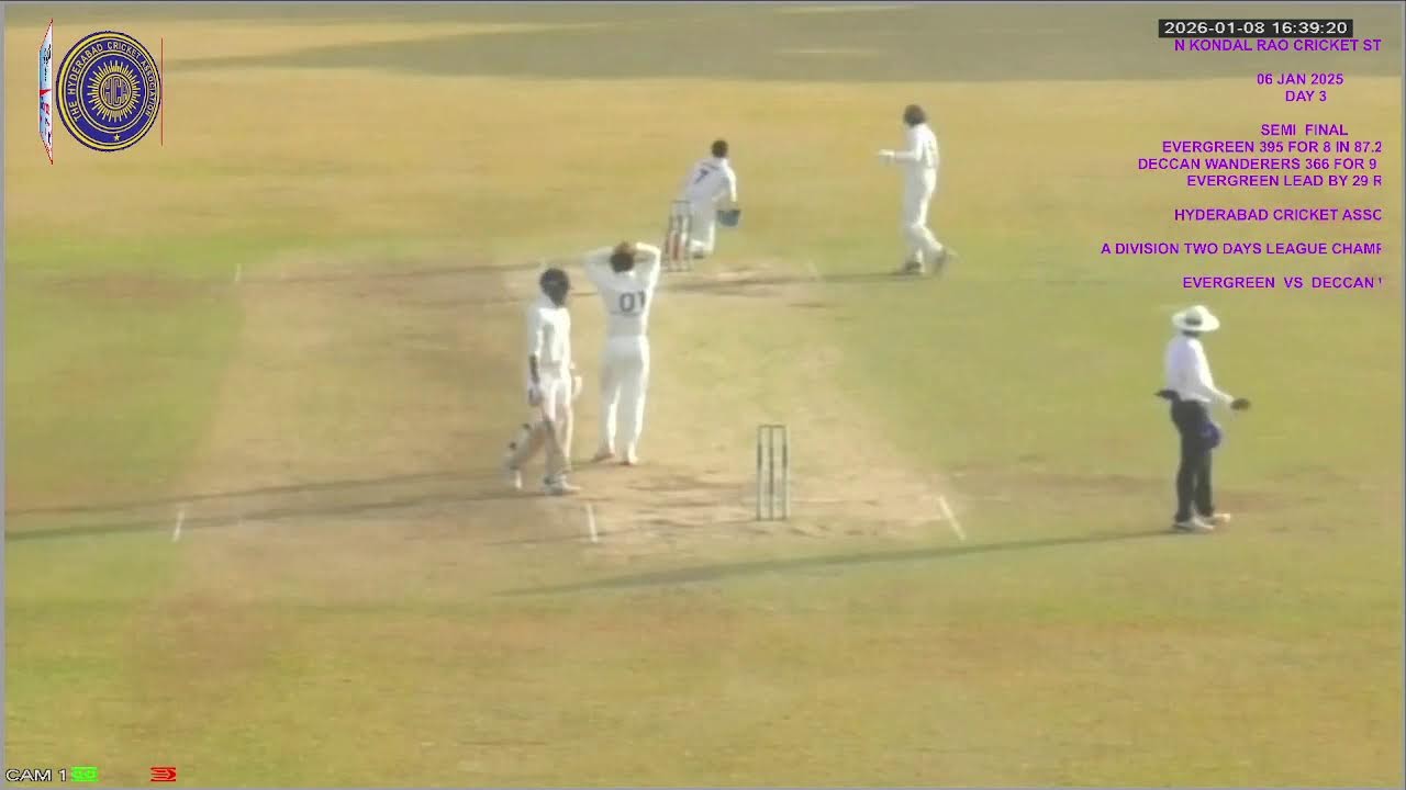 A DIV TWO DAYS LEAGUE  2025-26 EVERGREEN VS DECCAN WANDERERS NFC 08 JAN 25 SEMI FINAL DAY 3