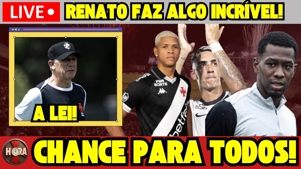 FIRME E FORTE! RENATO BAIXA A LEI NO ELENCO DO VASCO