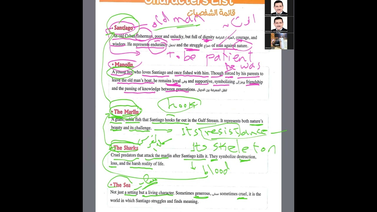 رواية/The old man and the sea/الترم الاول/الصف الأول الثانوي 2026