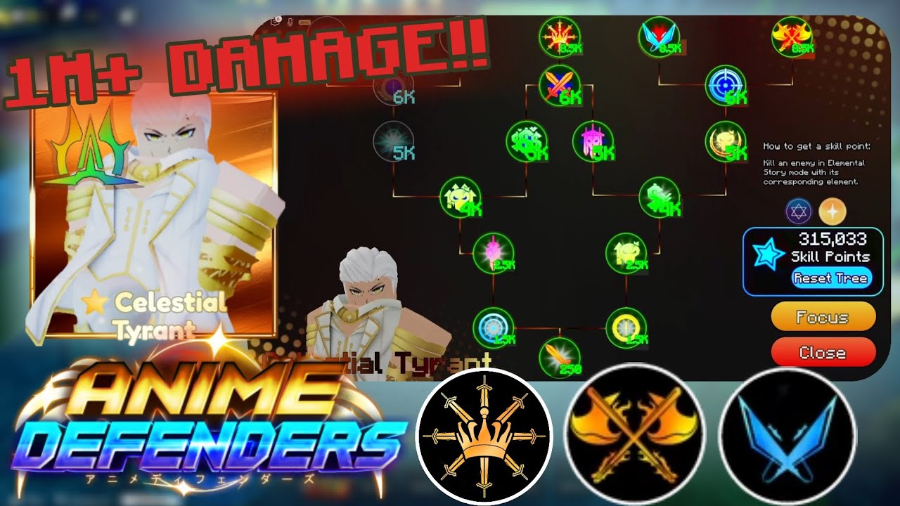 BEST SKILL TREES FOR CELESTIAL TYRANT (Comparison) - Anime Defenders
