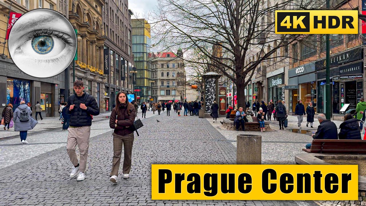 Prague Center Walking Tour: Na Př&iacute;kopě - Wenceslas Square 🇨🇿 Сzech Republic 4k HDR ASMR