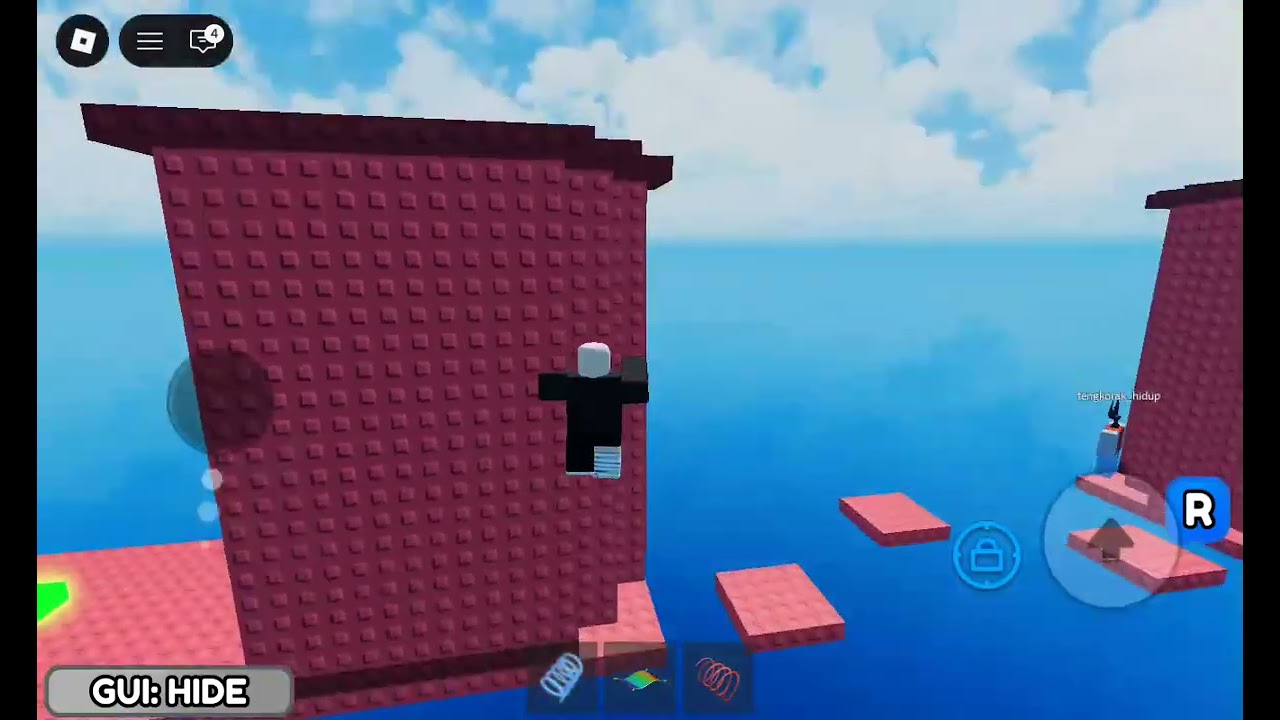 Playing roblox obby