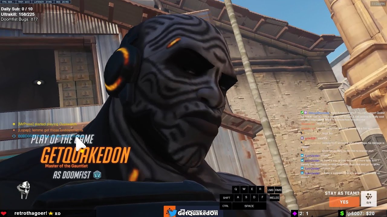 17K DMG! POTG! GETQUAKEDON DOOMFIST ONE TRICK OVERWATCH 2 SEASON 11 TOP 500