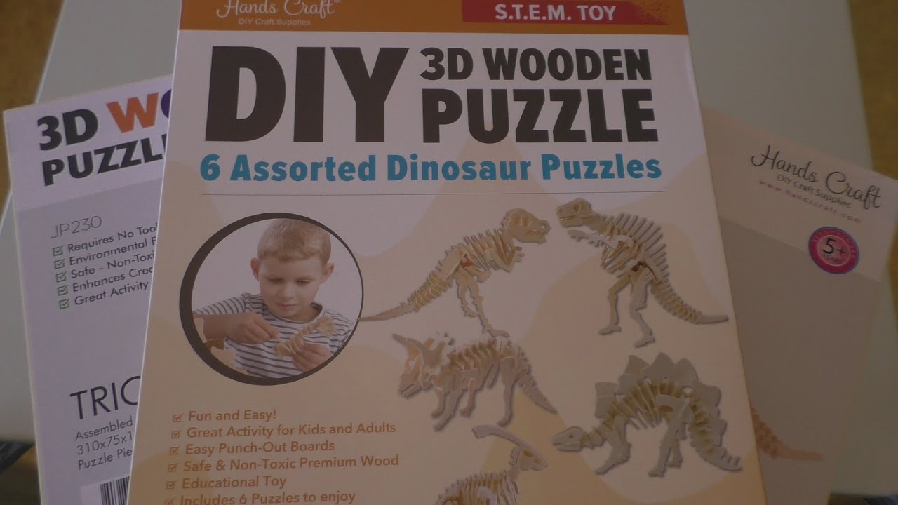 Hands craft: DIY 3D Wooden Puzzle (Dinosaurs) part 3