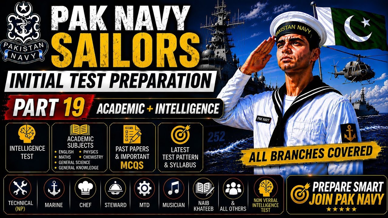 Pak Navy Sailors initial test preparation PART 19 | Academic + Intelligence | Technical, NP, Marine