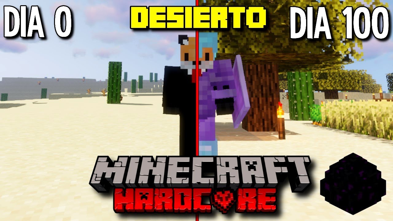 Sobreviv&iacute; 100 D&iacute;as en MINECRAFT HARDCORE pero en un DESIERTO INFINITO!!!
