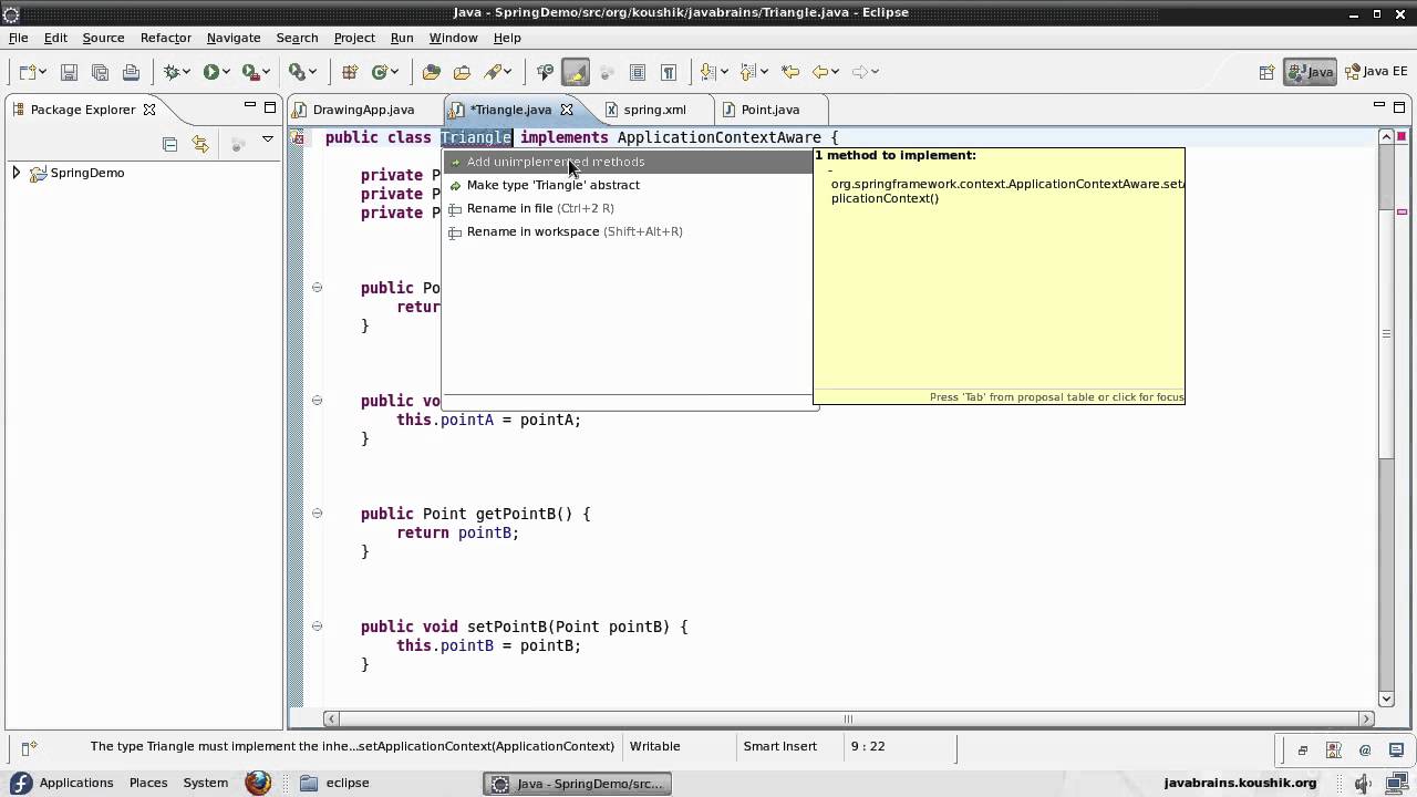 Spring Tutorial 12 - Using ApplicationContextAware